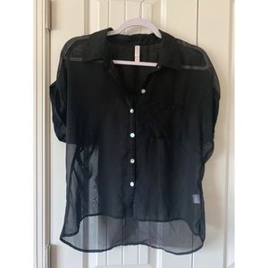 Sheer button down t-shirt